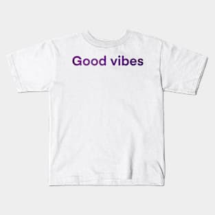 Purple swirls good vibes Kids T-Shirt